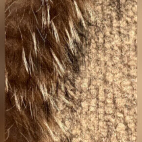 RUDSAK * Genuine Fur trimmed knitted vest jacket M - L EUC - Picture 8 of 10